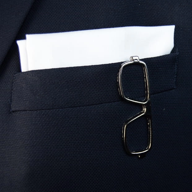 Wpinka do butonierki EM men's accessories srebrne okulary