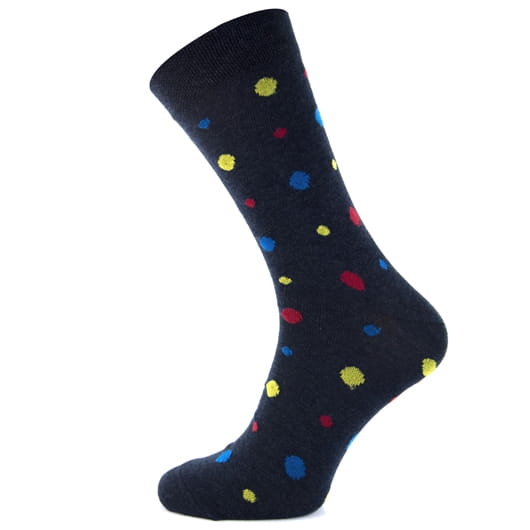 EM Men's Accessories bawełniane szare skarpety w kolorowe grochy.jpg