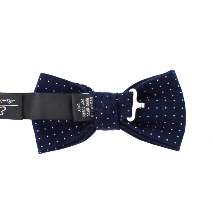 Mucha bawełniana granatowa w groszki