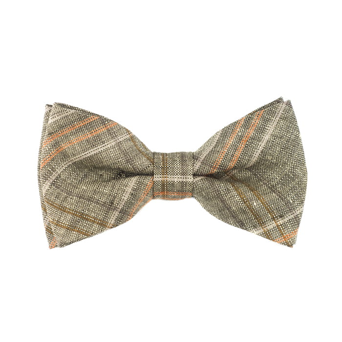 Mucha lniana - jasnobrązowa w kratkę