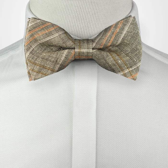 Mucha lniana - jasnobrązowa w kratkę