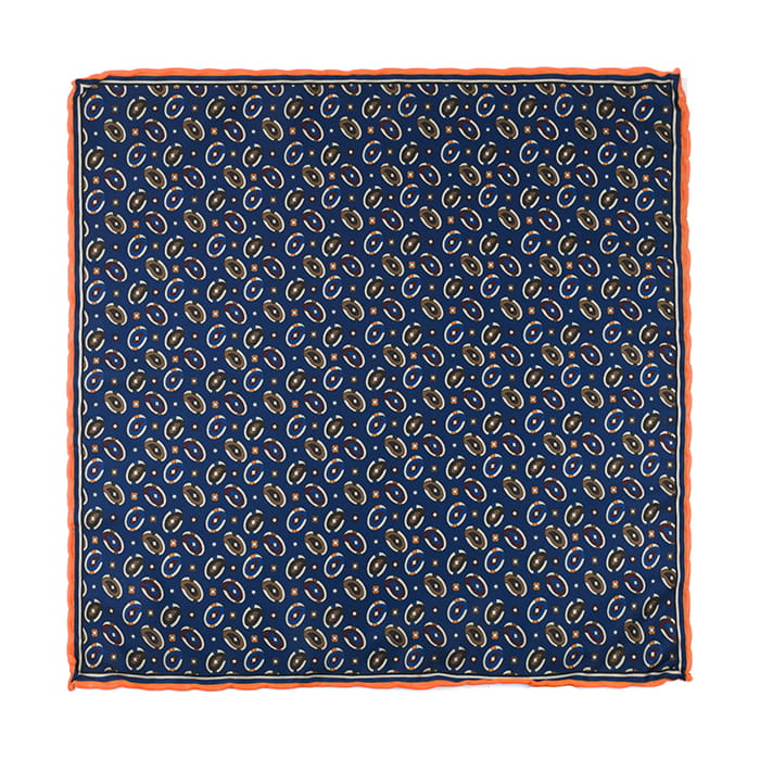EM Men's Accessories poszetka z mikrofibry niebieska pomarańczowa paisley.jpg