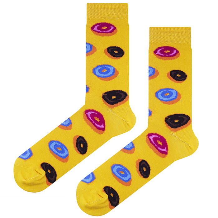 EM Men's Accessories skarpety bawełniane długie żółty w donuty.jpg