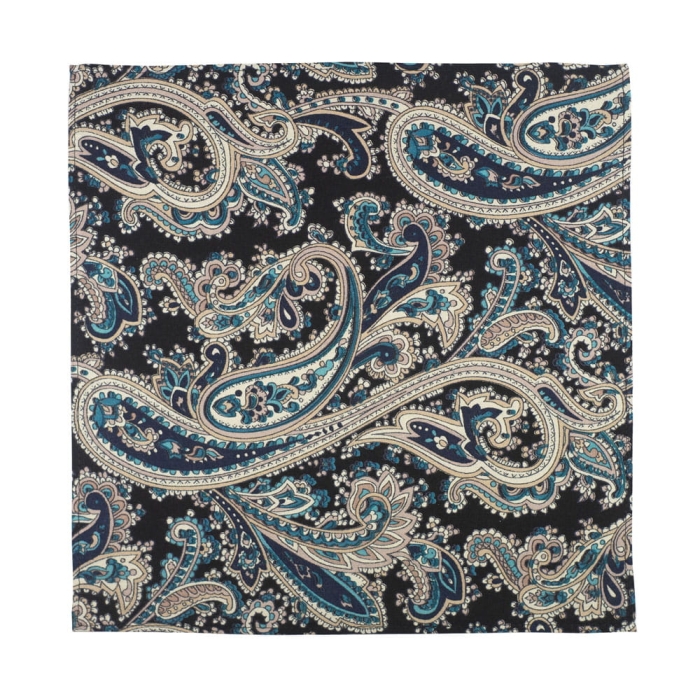 Em Men's Accessories poszetka czarno turkusowa w paisley EM-03-03-136 (1).jpg