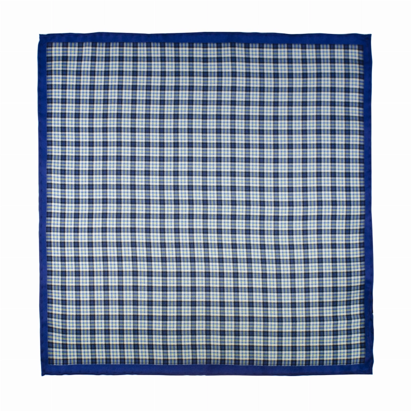 EM Men's Accessories poszetka jedwabna granatowa w kratę.jpg