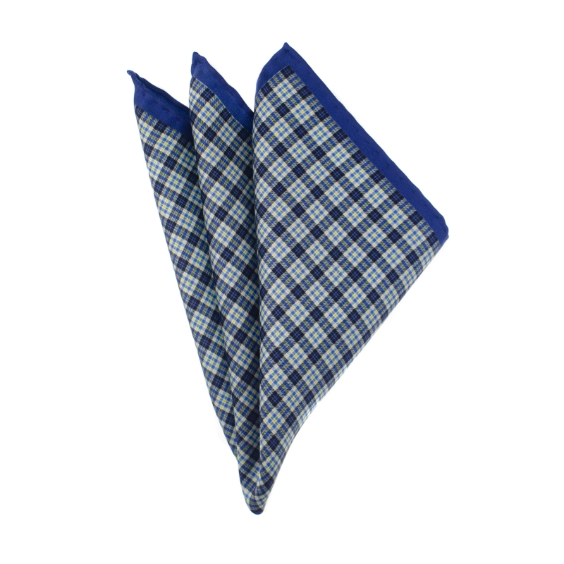 EM Men's Accessories poszetka jedwabna granatowa w kratę.jpg