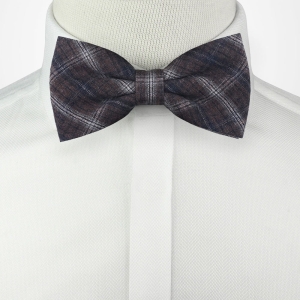 Mucha bawełniana - brązowo-szara w kratę