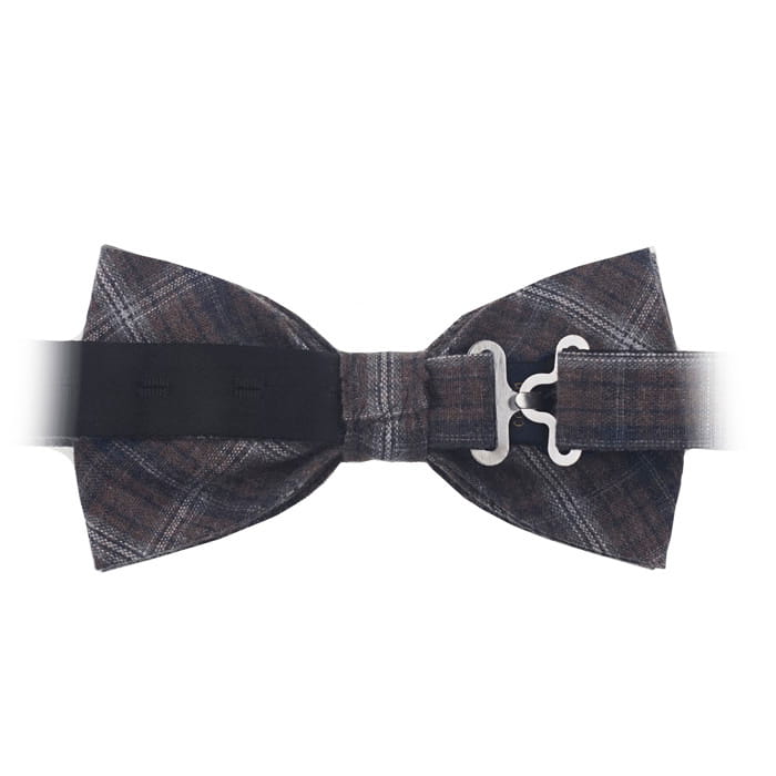 Mucha bawełniana - brązowo-szara w kratę