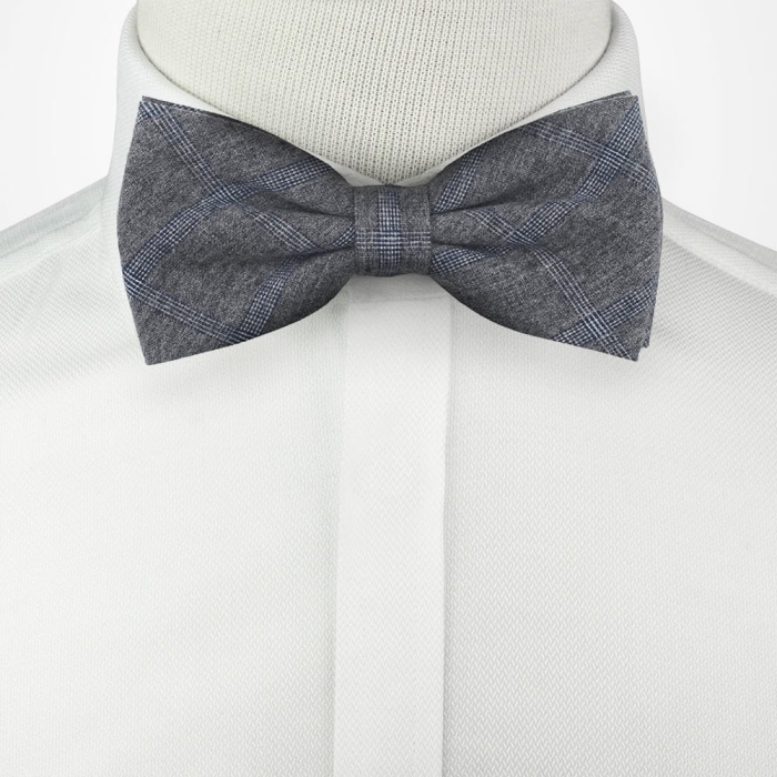 Mucha bawełna - szara w kratkę