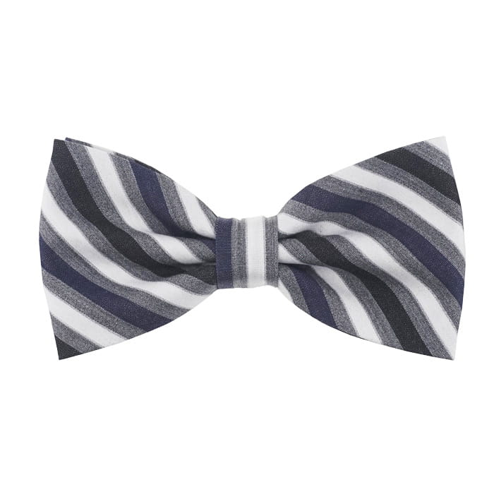 Mucha bawełniana - szaro-granatowa w paski