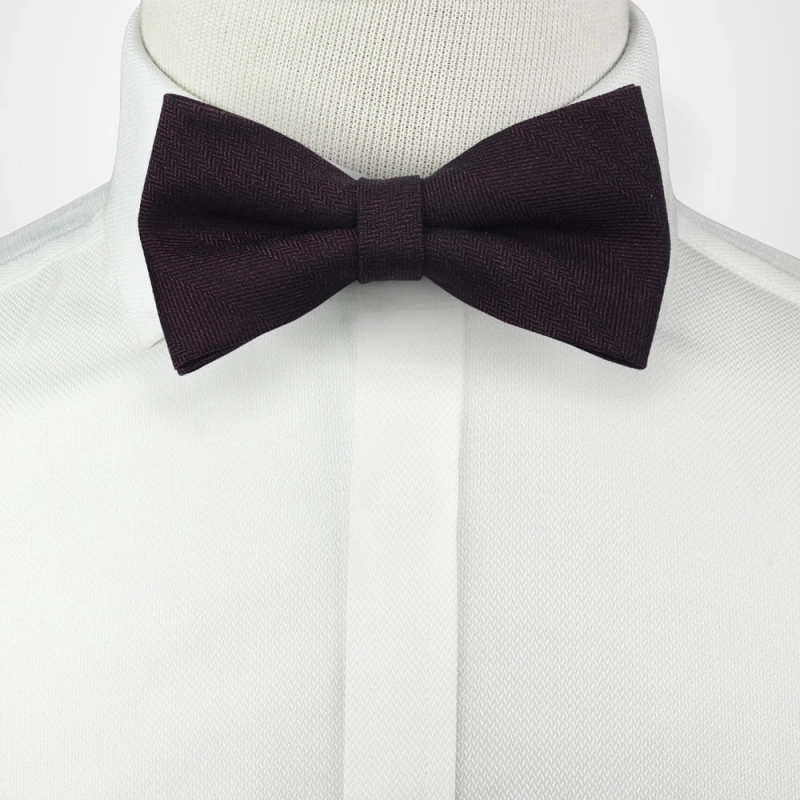 Mucha wełniana - ciemnobordowa w jodełkę