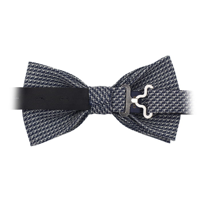 Mucha bawełniana szaro-granatowa w pepitkę