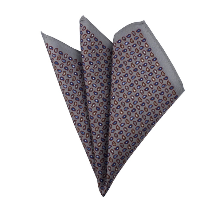 EM Men's Accessories poszetka jedwabna szara paisley.jpg