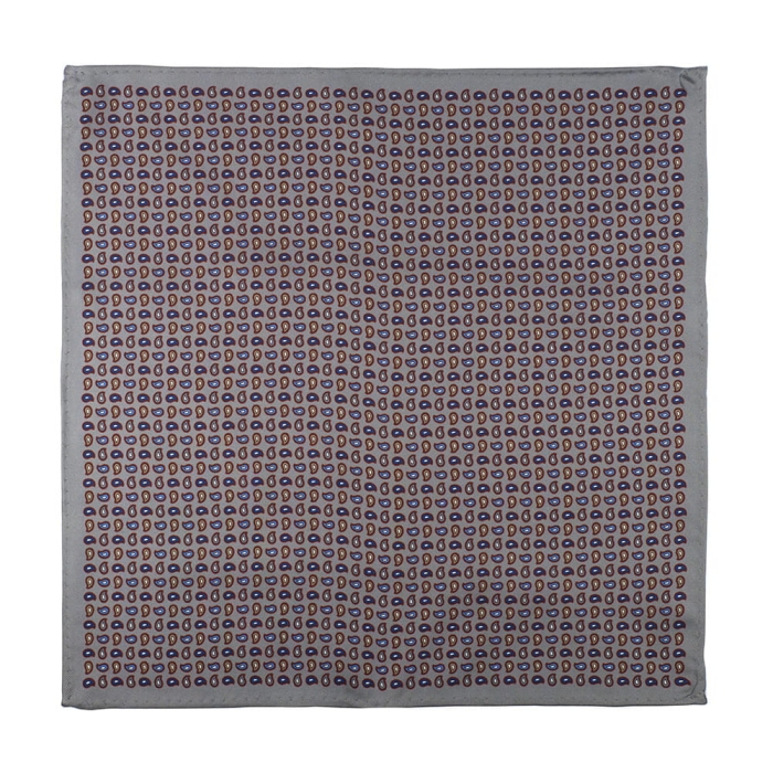 EM Men's Accessories poszetka jedwabna szara paisley.jpg