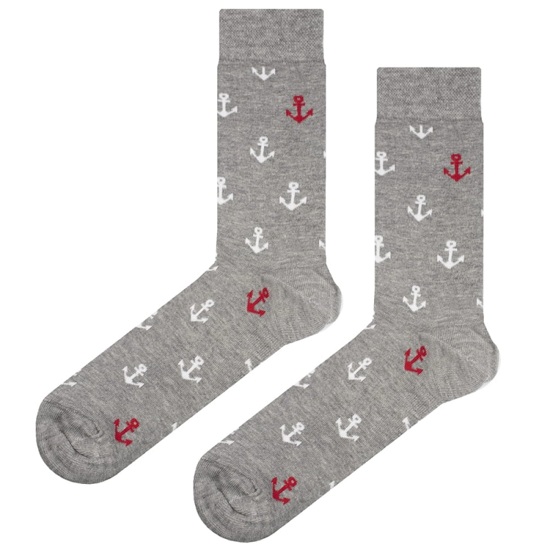 EM Men's Accessories bawełniane szare skarpety w kotwice.jpg