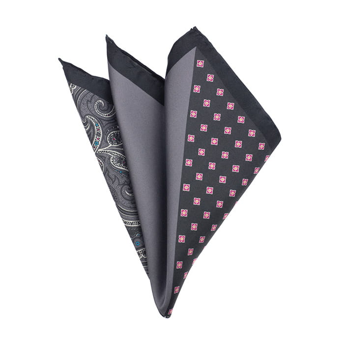 EM Men's Accessories poszetka jedwabna czarna poczwórna.jpg