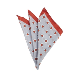 EM Men's Accessories poszetka jedwabna szaro-pomarańczowa w kwiaty.jpg