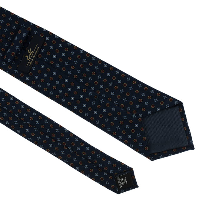 Krawat Wełniany Granatowy Ze wzorem (2).jpg