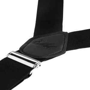 Szelki do spodni gładkie czarne EM 18