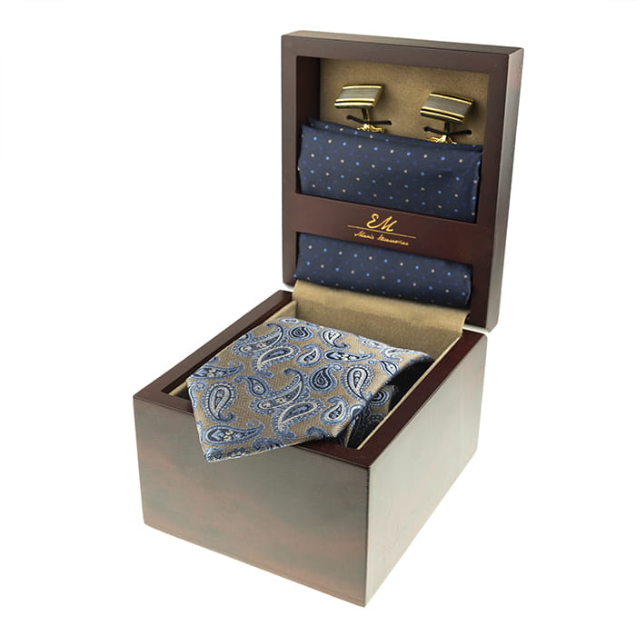 em men's accessories zestaw  prezentowy NIEBIESKI krawat poszetka spinki   (3).jpg