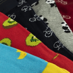 EM Men's Accessories zestaw pięciu par skarpetek pandy rowery kiwi kaczki.jpg