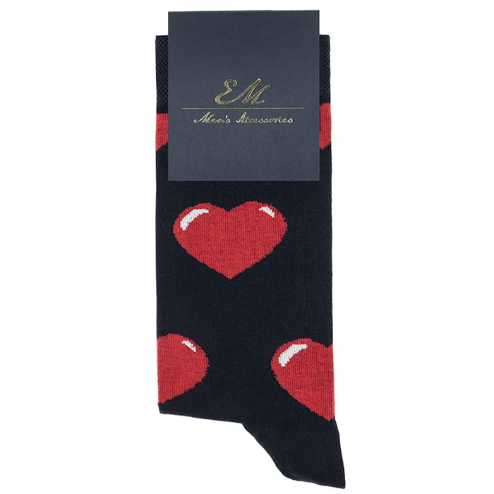 EM Men's Accessories bawełniane skarpety w czerwone serduszka.jpg