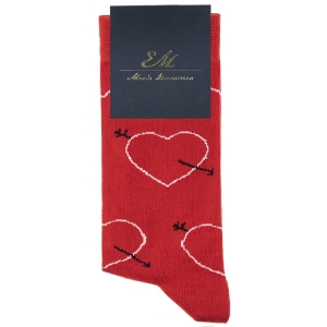 EM Men's Accessories skarpety czerwone w serduszka bawełniane.jpg