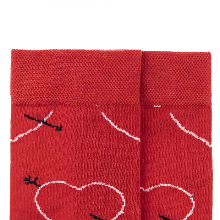 EM Men's Accessories skarpety czerwone w serduszka bawełniane.jpg