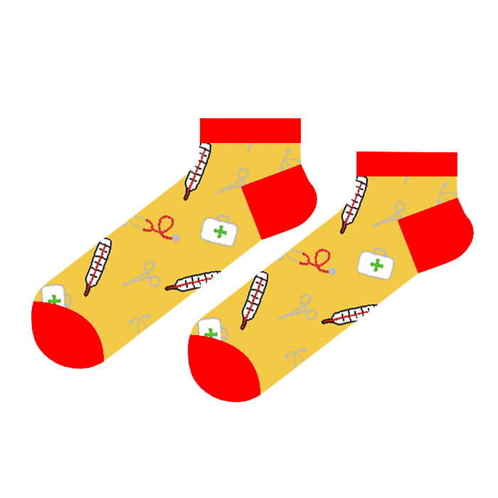EM Men's Accessories bawełniane żółte skarpetki męskie stopki dla lekarzy medyczne.jpg