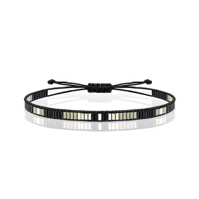 EM Men's Accessories bransoletka szara ze szkiełek japońskich.jpg