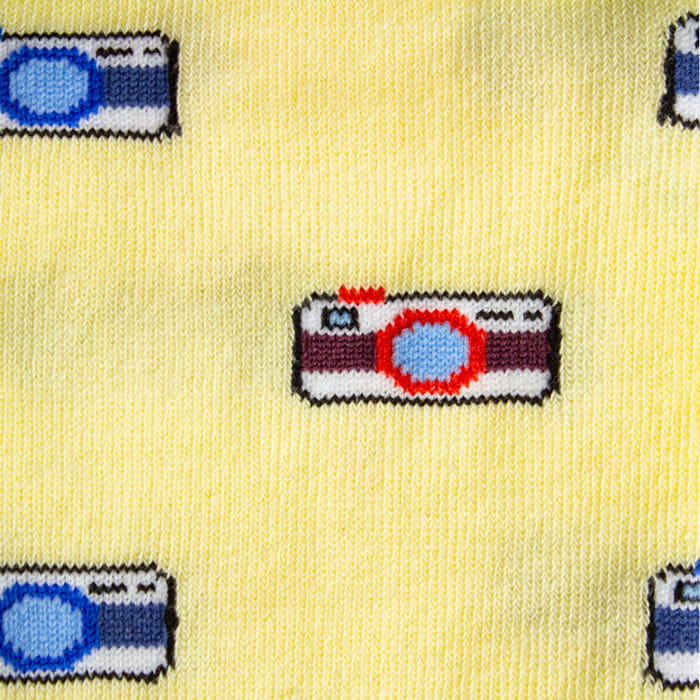 EM Men's Accessories bawełniane żółte skarpety w aparaty.jpg
