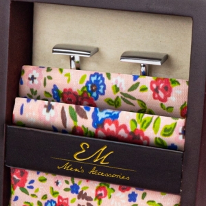 Gift set - tie + pocket square + cufflinks