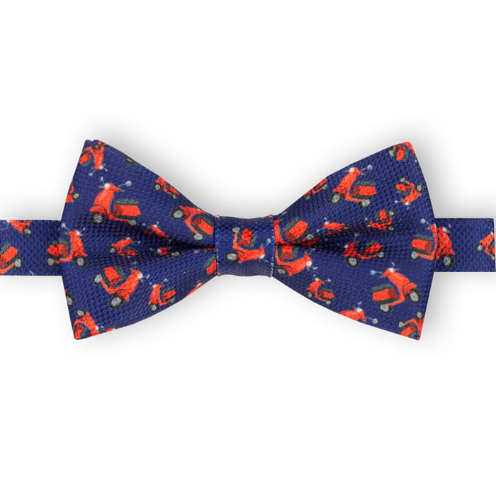 Mucha granatowa w czerwone skutery vespa