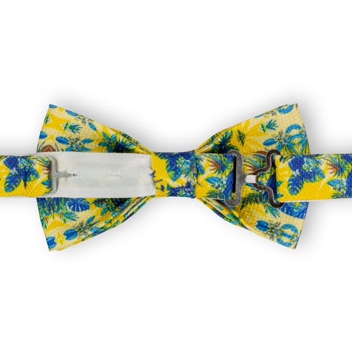 Mucha żółta we wzory tropikalne