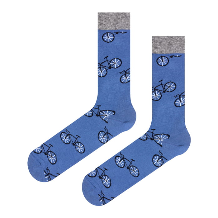 EM Men's Accessories bawełnianie skarpetki niebieskie w rowery.jpg