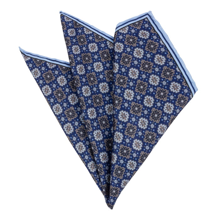 EM men's accessories poszetka jedwabna granatowa okrągłe wzory.jpg