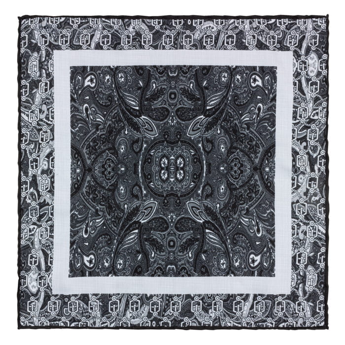 EM men's accessories poszetka jedwabna czarna szara paisley.jpg