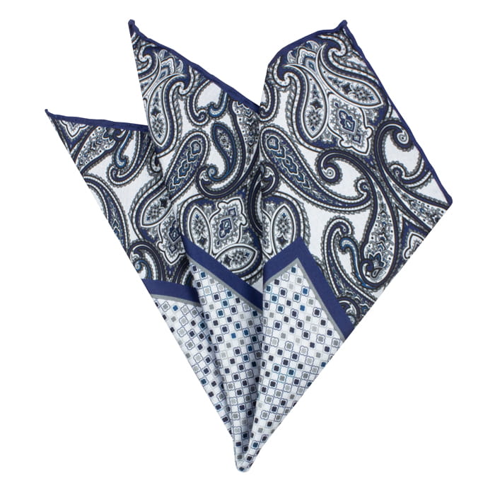 EM Men's Accessories poszetka jedwabna granatowa biała paisley .jpg
