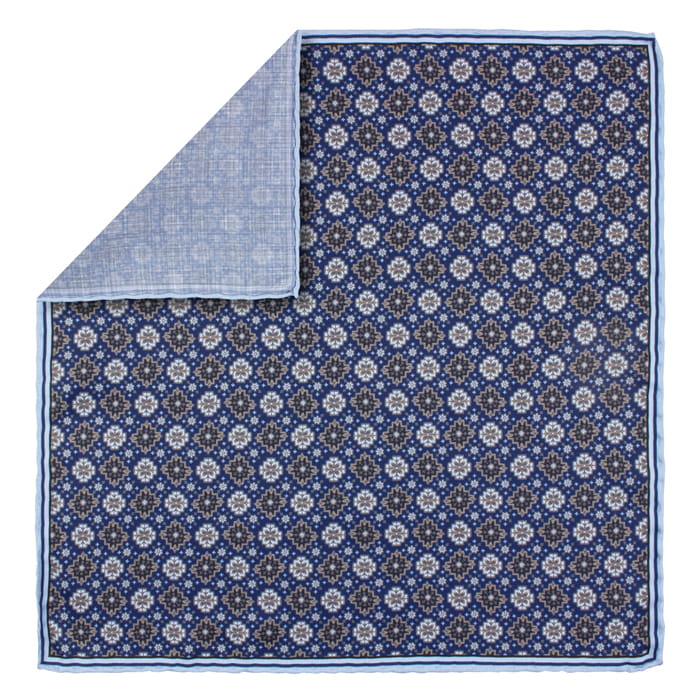 EM men's accessories poszetka jedwabna granatowa mikrowzór.jpg