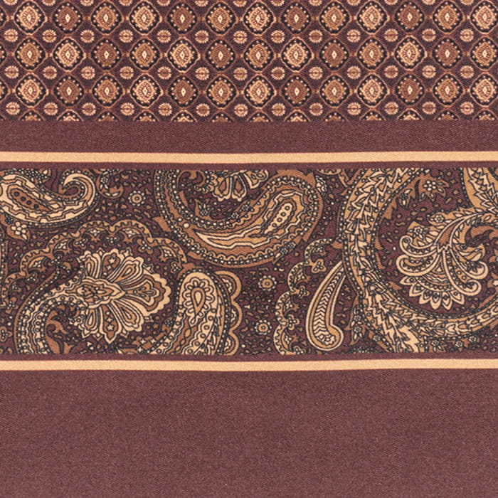 Męski szalik wykonany z jedwabiu i wełny we wzory w kolorze brązowym EM 4 / wełniany - jedwabny