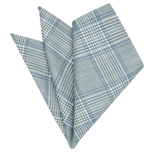 EM Men's Accessories poszetka wełniana miętowa w kratę.jpg