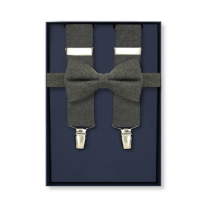 EM men's accessories zestaw szelki wełniane+mucha wełniana