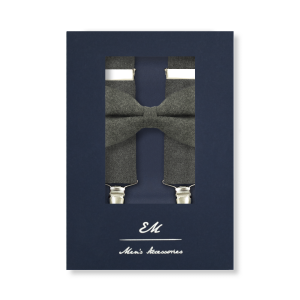 EM men's accessories zestaw szelki wełniane+mucha wełniana