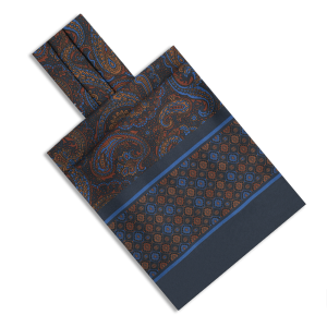 EM men's accessories Fular jedwabny granatowy paisley wzory.jpg