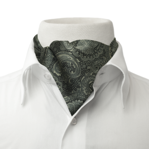 EM men's accessories fular jedwabny paisley wzory czarny wiązanie fularu.jpg