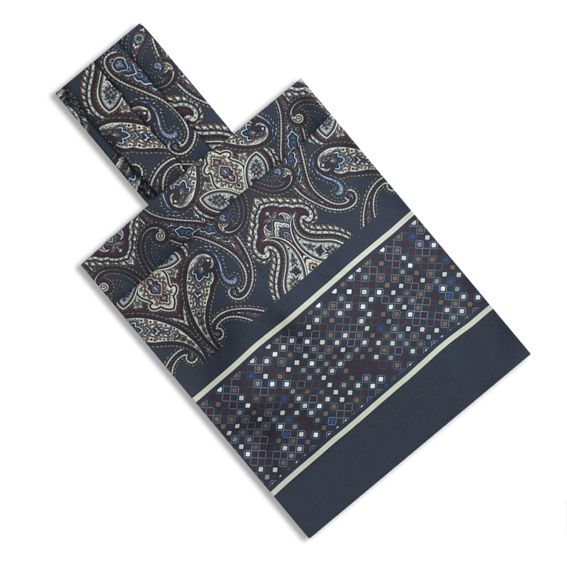 EM men's accessories Fular jedwabny  granatowy wzory.jpg