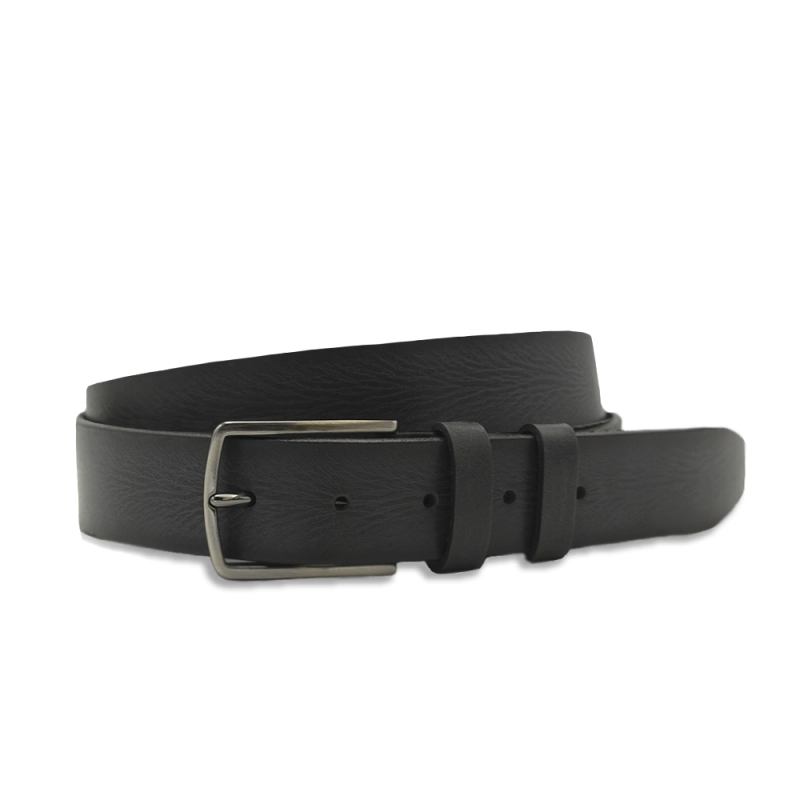 Pasek casualowy skóra naturalna skórzany czarny