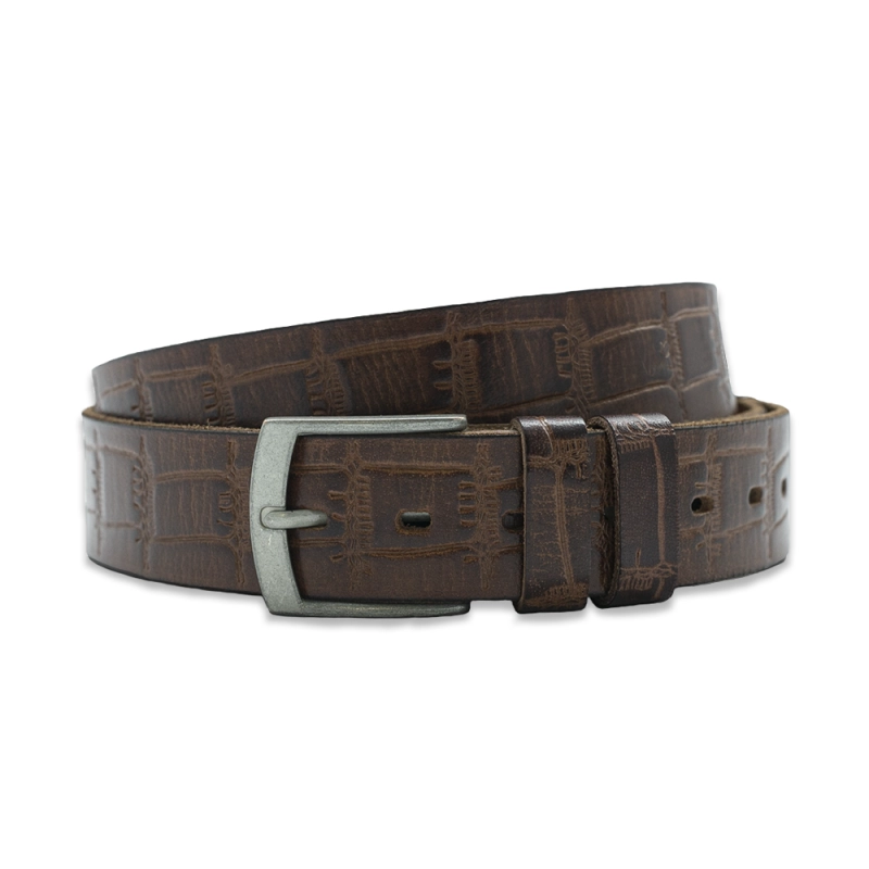 EM men's accessories pasek skórzany brązowy