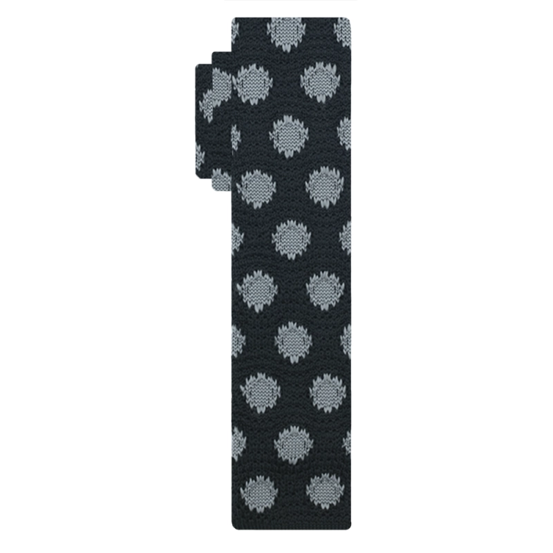 EM men's accessories knit czarny w szare kropki