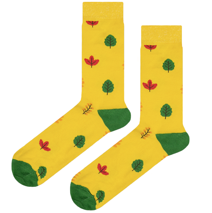 EM men's accessories skarpety żółte w jesienne liście.jpg